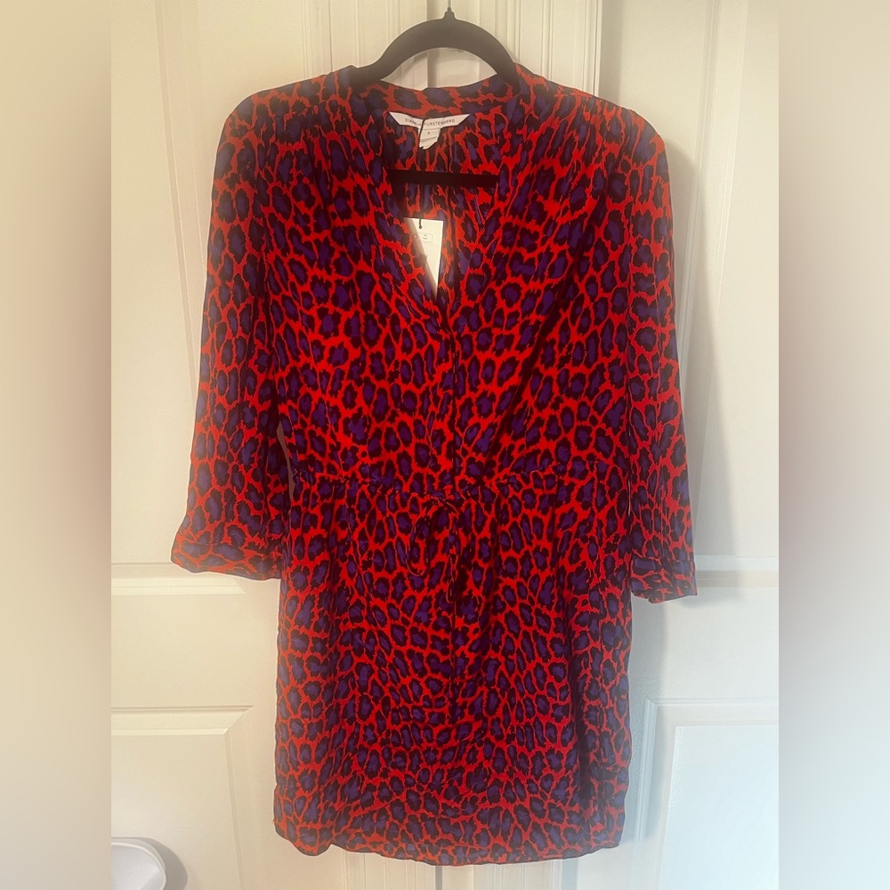 DVF Silk Dress, Tie Waist Size 6